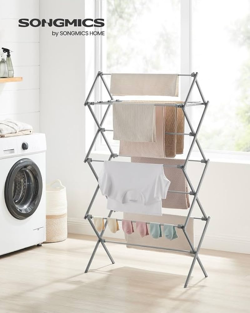 Amazon.com: SONGMICS Foldable Clothes Drying Rack, Laundry